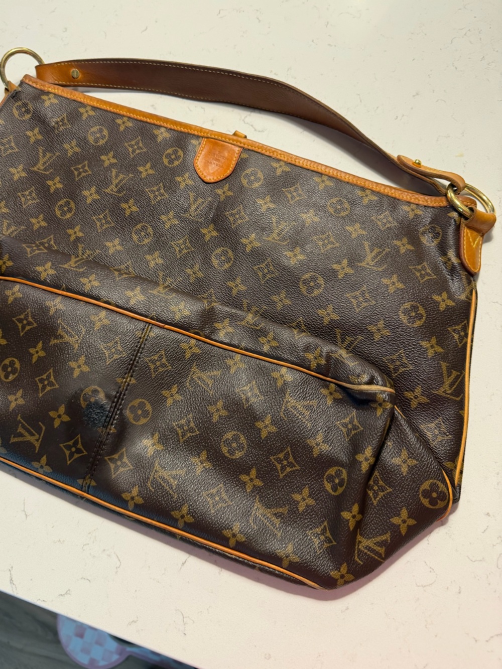 Louis Vuitton Monogram Hobo Bag in Brown and Tan - Picture 4 of 5